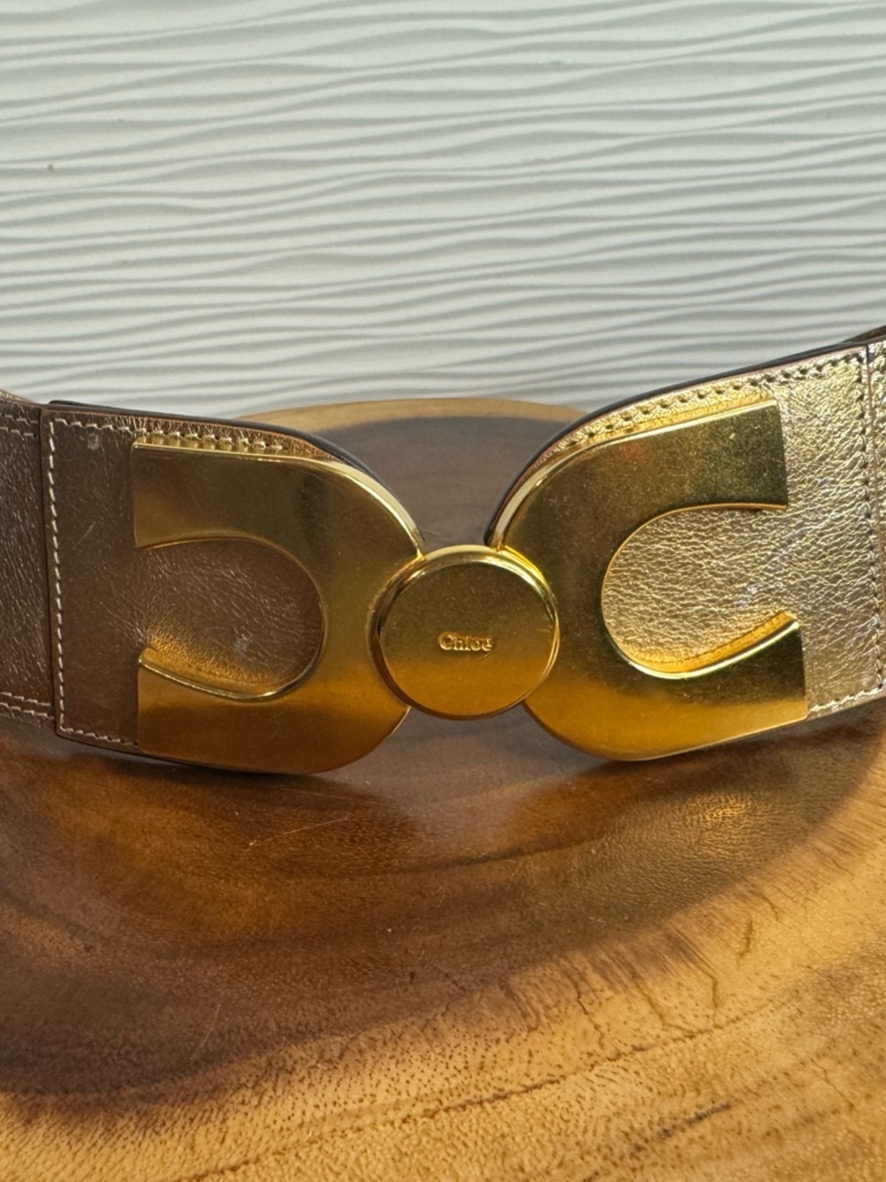 Chloé Metallic Gold Leather Accessory
